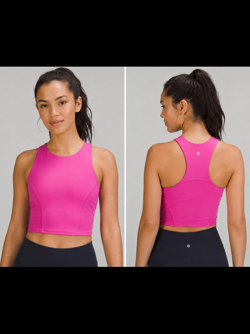 #566 Lululemon Invigorate Training Tank Top Sonic Pink Size 4 Built-In Bra EUC - Picture 1 of 4